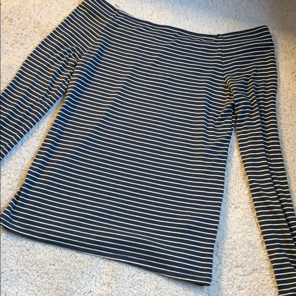 Striped off the shoulder top